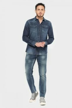 Chemise Juanito En Jeans Bleu -Le Temps des Cerises Soldes Magasin 202 hjuanito00w1195 3001 imaged6