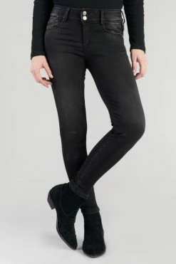 LE TEMPS DES CERISES Bari Ultra Pulp Slim Taille Haute 7/8ème Jeans Noir N°1