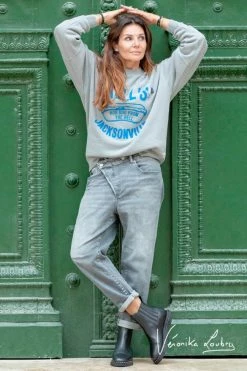 LE TEMPS DES CERISES Mary Boyfit By Véronika Loubry Jeans Gris N°3