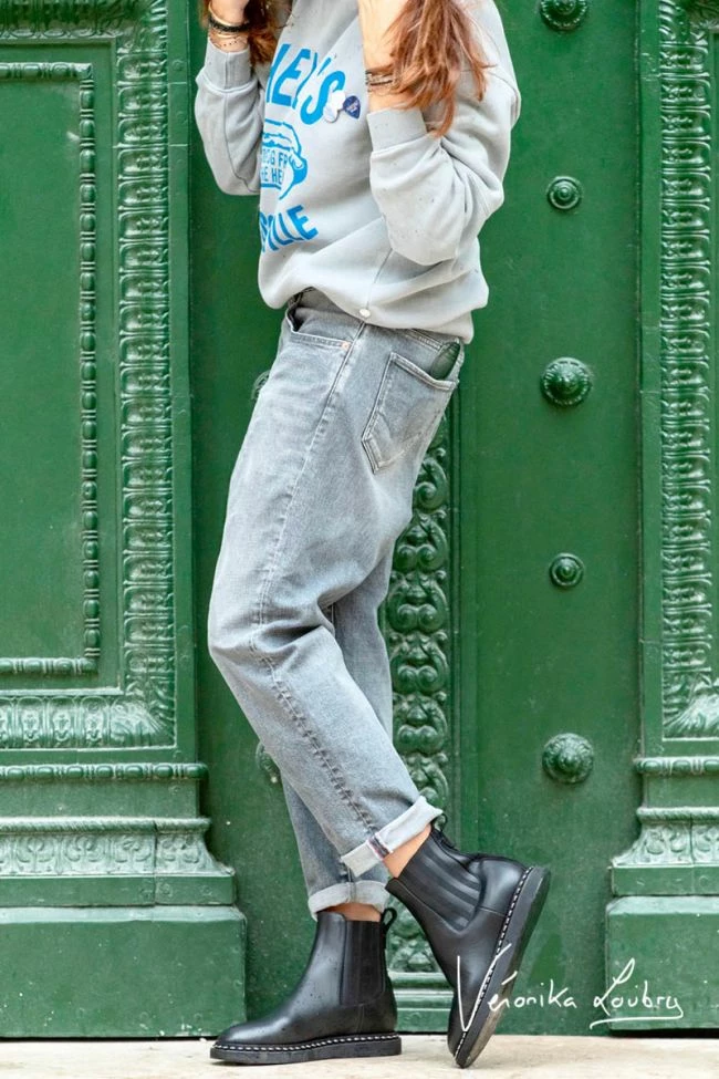 LE TEMPS DES CERISES Mary Boyfit By Véronika Loubry Jeans Gris N°3 5 LE TEMPS DES CERISES Mary Boyfit By Véronika Loubry Jeans Gris N°3 – Image 5