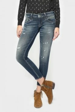 Le Temps des Cerises Soldes Magasin 13 LE TEMPS DES CERISES Sib Pulp Slim 7/8ème Jeans Destroy Vintage Bleu N°2