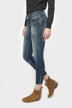 LE TEMPS DES CERISES Sib Pulp Slim 7/8ème Jeans Destroy Vintage Bleu N°2 -Le Temps des Cerises Soldes Magasin 212 jfsib000w1279 3001 imaged6