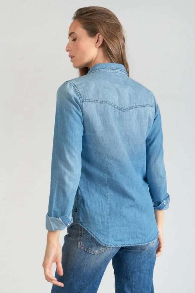 LE TEMPS DES CERISES Chemise En Jeans Juanita Bleu Clair 4 LE TEMPS DES CERISES Chemise En Jeans Juanita Bleu Clair – Image 4