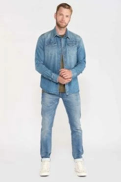 LE TEMPS DES CERISES Chemise Juanito En Jeans Bleu Délavé -Le Temps des Cerises Soldes Magasin 221 hjuanitow1366 3001 imaged1