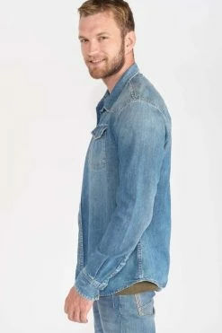 LE TEMPS DES CERISES Chemise Juanito En Jeans Bleu Délavé -Le Temps des Cerises Soldes Magasin 221 hjuanitow1366 3001 imaged2