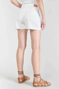 LE TEMPS DES CERISES Short Mosta En Jeans Blanc à Fermeture Asymétrique -Le Temps des Cerises Soldes Magasin 221 jfmosta00wpig 1001 imaged1