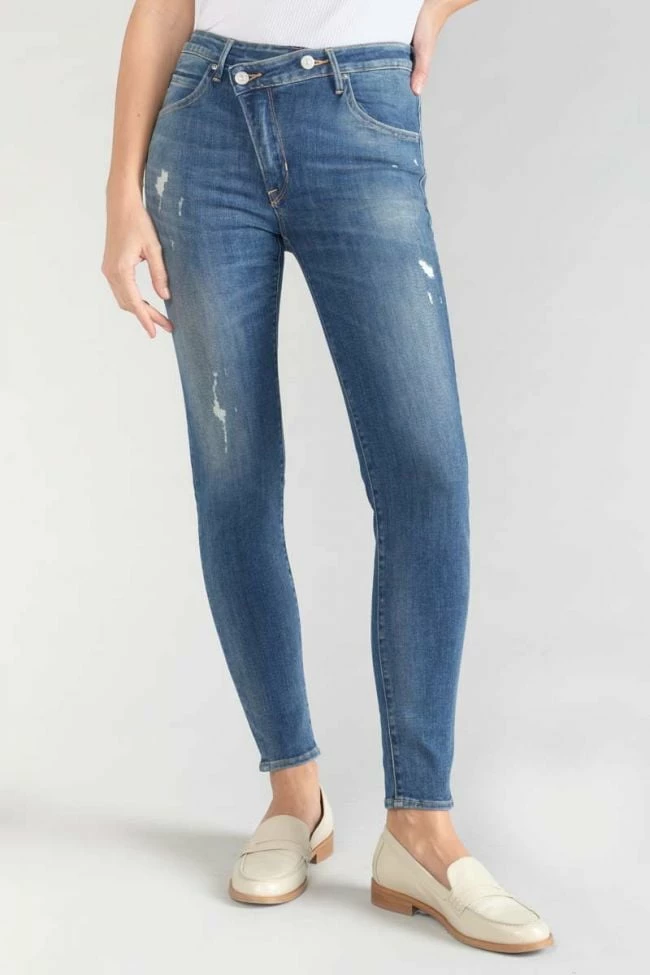 LE TEMPS DES CERISES Power Skinny Taille Haute 7/8ème Jeans Destroy Bleu N°2 3 LE TEMPS DES CERISES Power Skinny Taille Haute 7/8ème Jeans Destroy Bleu N°2 – Image 3