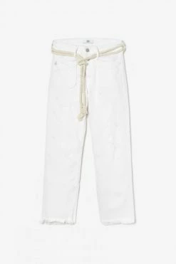 LE TEMPS DES CERISES Pricilia Taille Haute 7/8ème Destroy Jeans Blanc -Le Temps des Cerises Soldes Magasin 221 jfpricilwblad 1001 imaged8