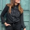 LE TEMPS DES CERISES Chemise En Jeans Josy Noire By Véronika Loubry