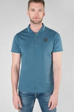 LE TEMPS DES CERISES Polo Aron Bleu Pétrole -Le Temps des Cerises Soldes Magasin 222 haron00000000mc 4566 imaged6