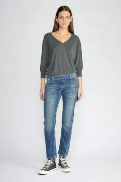 LE TEMPS DES CERISES Chara 200/43 Boyfit Jeans Destroy Bleu N°4 -Le Temps des Cerises Soldes Magasin 222 jf243chaw9118 3001 imaged6