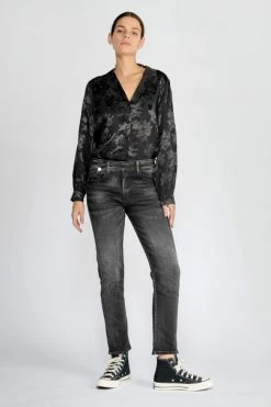 LE TEMPS DES CERISES Basic 400/17 Mom Taille Haute 7/8ème Jeans Noir N°1 -Le Temps des Cerises Soldes Magasin 222 jf417basw1402 0403 imaged4
