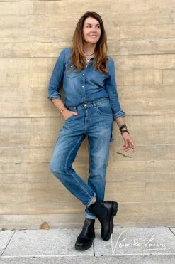 LE TEMPS DES CERISES Charpentier Boyfit By Véronika Loubry Jeans Bleu N°2