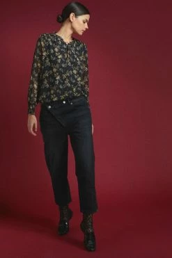 LE TEMPS DES CERISES Cosy Boyfit 7/8ème Jeans Noir N°1