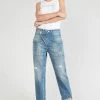 LE TEMPS DES CERISES Cosy Pocket Boyfit 7/8ème Jeans Destroy Bleu N°4