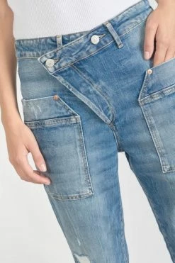 LE TEMPS DES CERISES Cosy Pocket Boyfit 7/8ème Jeans Destroy Bleu N°4 -Le Temps des Cerises Soldes Magasin 222 jfcosypow1415 3001 imaged5