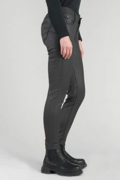 LE TEMPS DES CERISES Pulp Slim Taille Haute 7/8ème Jeans Enduit Noir N°0 -Le Temps des Cerises Soldes Magasin 222 jfpulphcwcuir 0001 imaged4