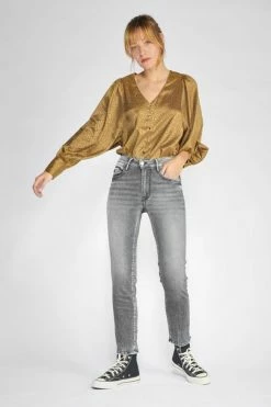 LE TEMPS DES CERISES Vex Pulp Regular Taille Haute 7/8ème Jeans Gris N°2