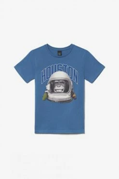 LE TEMPS DES CERISES T-shirt Olivbo Bleu Imprimé