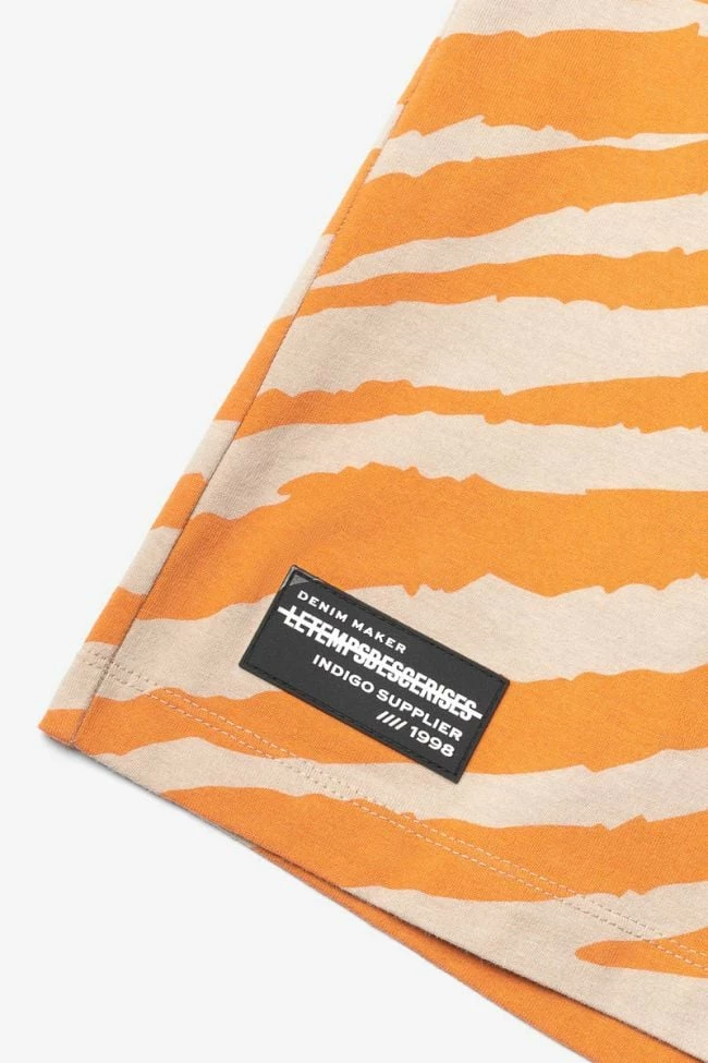 LE TEMPS DES CERISES T-shirt Zabrabo Zébré Beige Et Orange Imprimé 4 LE TEMPS DES CERISES T-shirt Zabrabo Zébré Beige Et Orange Imprimé – Image 4