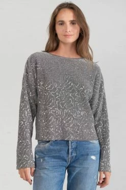 LE TEMPS DES CERISES Top Able Argenté -Le Temps des Cerises Soldes Magasin 231 fable00000000ml 1149 imaged6