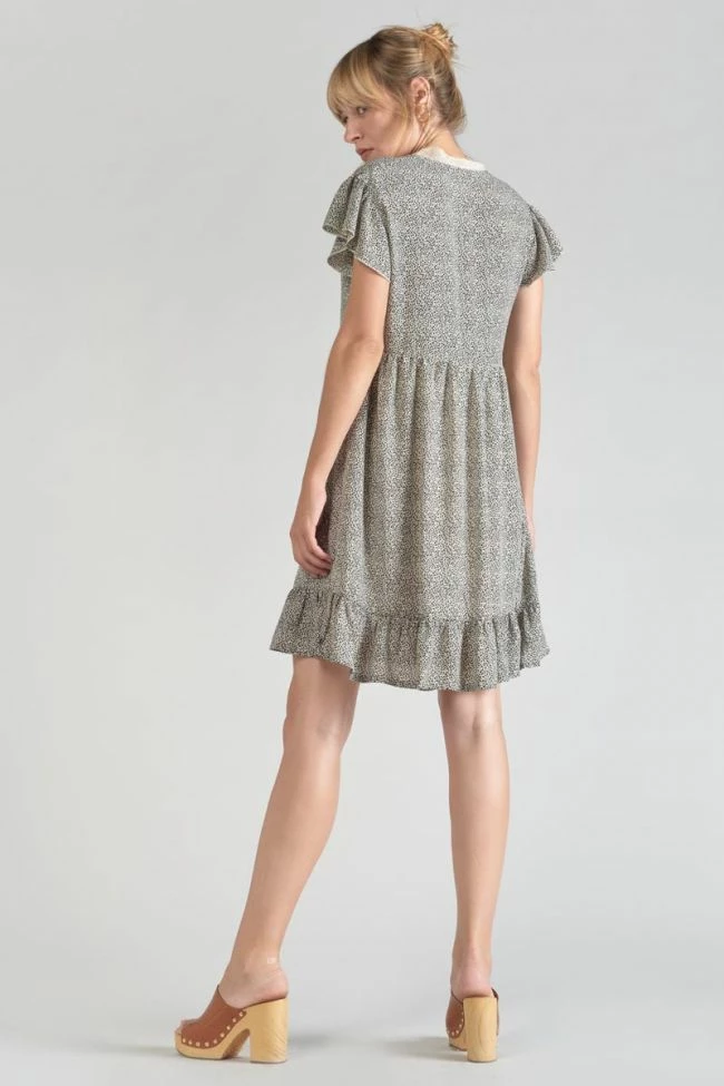 LE TEMPS DES CERISES Robe Aliette à Motif Beige Et Noir 3 LE TEMPS DES CERISES Robe Aliette à Motif Beige Et Noir – Image 3