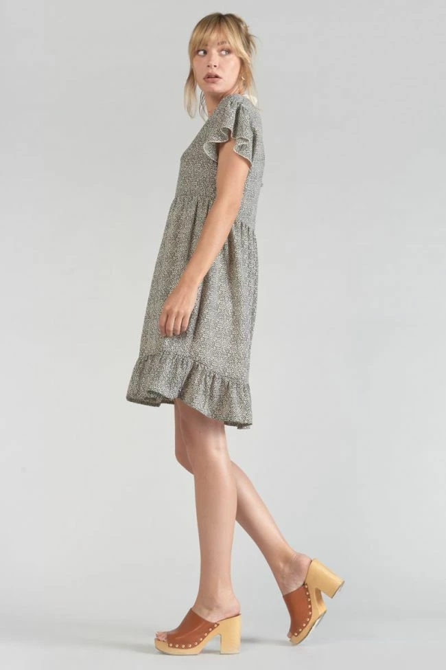 LE TEMPS DES CERISES Robe Aliette à Motif Beige Et Noir 5 LE TEMPS DES CERISES Robe Aliette à Motif Beige Et Noir – Image 5