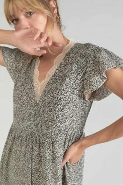 LE TEMPS DES CERISES Robe Aliette à Motif Beige Et Noir 11 LE TEMPS DES CERISES Robe Aliette à Motif Beige Et Noir -Le Temps des Cerises Soldes Magasin 231 faliette00000mc 1004 imaged5