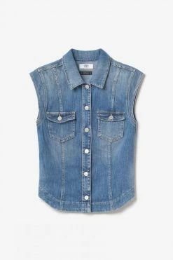 LE TEMPS DES CERISES Veste Sans Manches Galinat En Jeans Bleu -Le Temps des Cerises Soldes Magasin 231 fgalinatw3043 3001 imaged8
