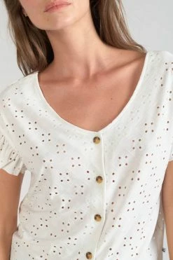 LE TEMPS DES CERISES Top Pedrina Ajouré Blanc -Le Temps des Cerises Soldes Magasin 231 fpedrina00000mc 1001 imaged2