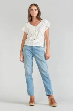 LE TEMPS DES CERISES Top Pedrina Ajouré Blanc -Le Temps des Cerises Soldes Magasin 231 fpedrina00000mc 1001 imaged3