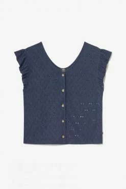 LE TEMPS DES CERISES Top Pedrina Ajouré Bleu Marine -Le Temps des Cerises Soldes Magasin 231 fpedrina00000mc 3221 imaged8