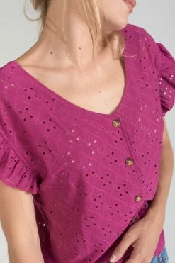 LE TEMPS DES CERISES Top Pedrina Violine -Le Temps des Cerises Soldes Magasin 231 fpedrina00000mc 5100 imaged1