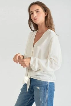 LE TEMPS DES CERISES Blouse Tala En Jacquard Crème