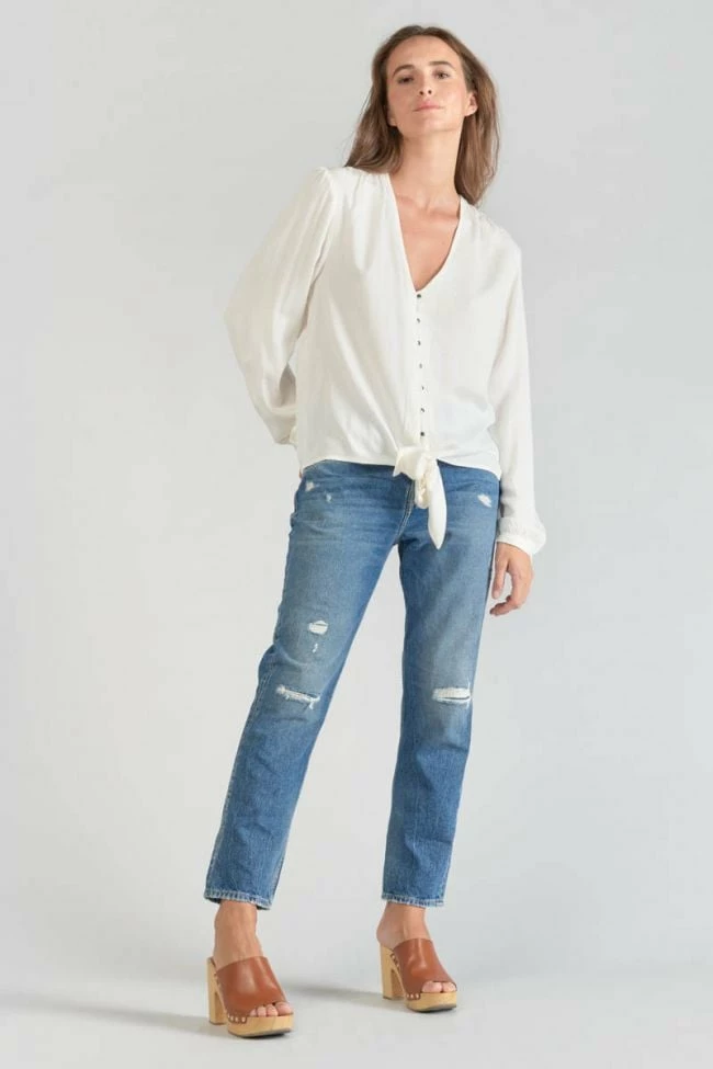 LE TEMPS DES CERISES Blouse Tala En Jacquard Crème 5 LE TEMPS DES CERISES Blouse Tala En Jacquard Crème – Image 5