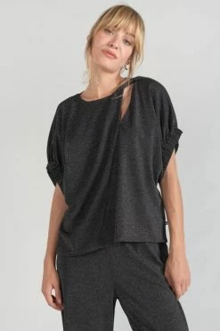 LE TEMPS DES CERISES Top Winslet Noir Irisé