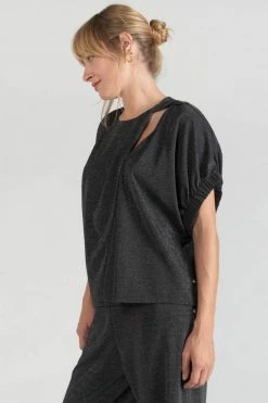 LE TEMPS DES CERISES Top Winslet Noir Irisé -Le Temps des Cerises Soldes Magasin 231 fwinslet00000mc 0001 imaged5