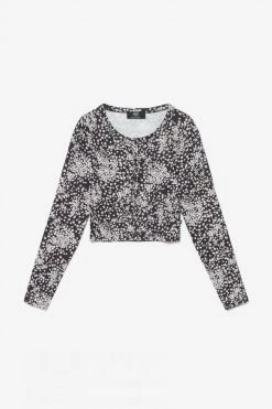 LE TEMPS DES CERISES Cardigan Comegi à Motif Floral Noir Et Blanc