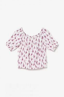 LE TEMPS DES CERISES Top Court Jilogi à Motif Violet