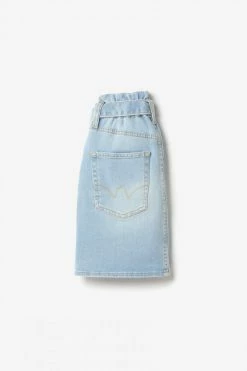 LE TEMPS DES CERISES Jupe Vilar Taille Haute En Jeans Bleu Clair -Le Temps des Cerises Soldes Magasin 231 gvilar00w3074 3001 imaged4