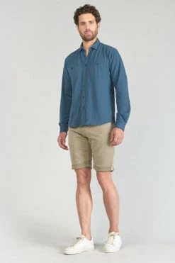 LE TEMPS DES CERISES Chemise Adol Bleu Pétrole -Le Temps des Cerises Soldes Magasin 231 hadol00000000ml 3305 imaged5