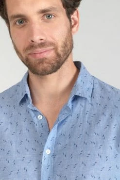 LE TEMPS DES CERISES Chemise Arpe En Lin Mélangé Bleu Ciel -Le Temps des Cerises Soldes Magasin 231 harpe00000000ml 3001 imaged2