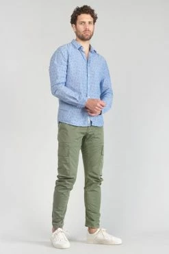 LE TEMPS DES CERISES Chemise Arpe En Lin Mélangé Bleu Ciel -Le Temps des Cerises Soldes Magasin 231 harpe00000000ml 3001 imaged5