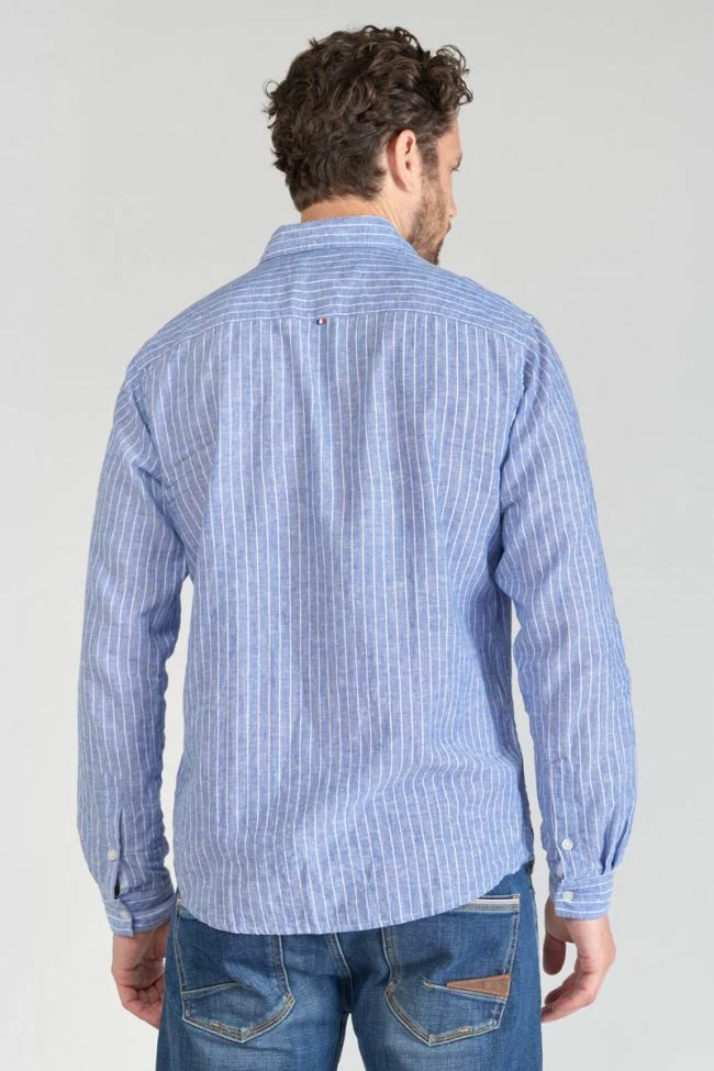 LE TEMPS DES CERISES Chemise Bolko En Lin Mélangé Bleu Ciel 5 LE TEMPS DES CERISES Chemise Bolko En Lin Mélangé Bleu Ciel – Image 5