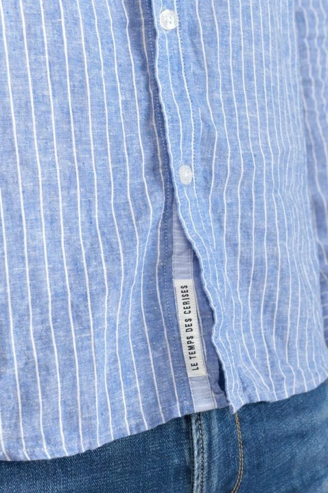 LE TEMPS DES CERISES Chemise Bolko En Lin Mélangé Bleu Ciel 3 LE TEMPS DES CERISES Chemise Bolko En Lin Mélangé Bleu Ciel – Image 3