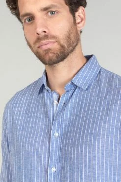 LE TEMPS DES CERISES Chemise Bolko En Lin Mélangé Bleu Ciel 16 LE TEMPS DES CERISES Chemise Bolko En Lin Mélangé Bleu Ciel -Le Temps des Cerises Soldes Magasin 231 hbolko0000000ml 3305 imaged6