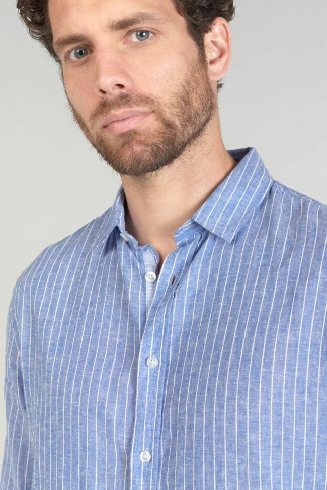 LE TEMPS DES CERISES Chemise Bolko En Lin Mélangé Bleu Ciel 8 LE TEMPS DES CERISES Chemise Bolko En Lin Mélangé Bleu Ciel – Image 8