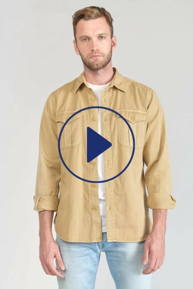 LE TEMPS DES CERISES Surchemise Carel Beige Sable 2 LE TEMPS DES CERISES Surchemise Carel Beige Sable – Image 2