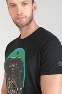 LE TEMPS DES CERISES T-shirt Gregor Noir Imprimé -Le Temps des Cerises Soldes Magasin 231 hgregor000000mc 0001 imaged2