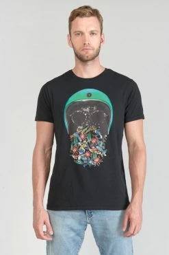 LE TEMPS DES CERISES T-shirt Gregor Noir Imprimé -Le Temps des Cerises Soldes Magasin 231 hgregor000000mc 0001 imaged5